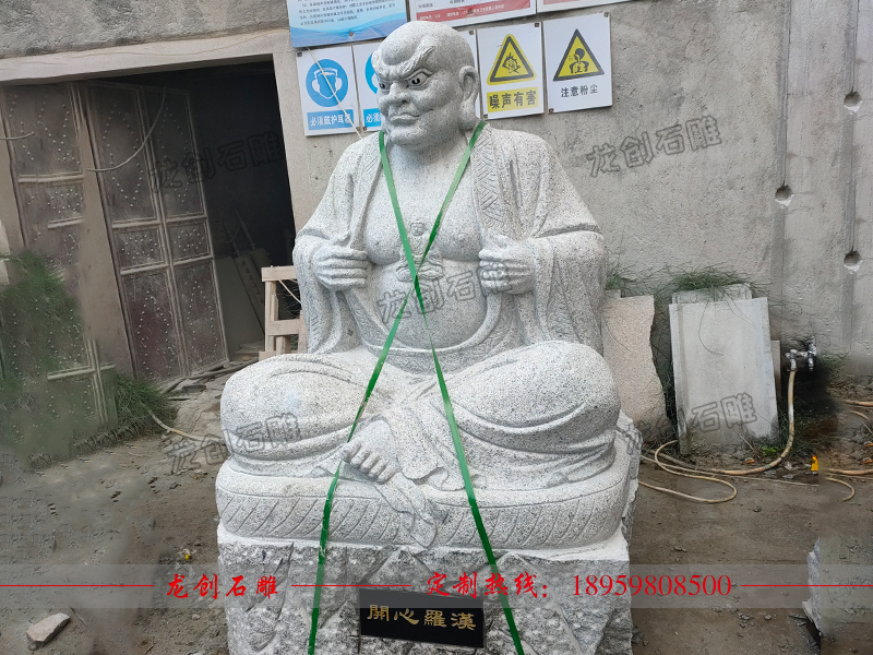浙江省台州市慈恩寺石雕十八罗汉雕刻发货