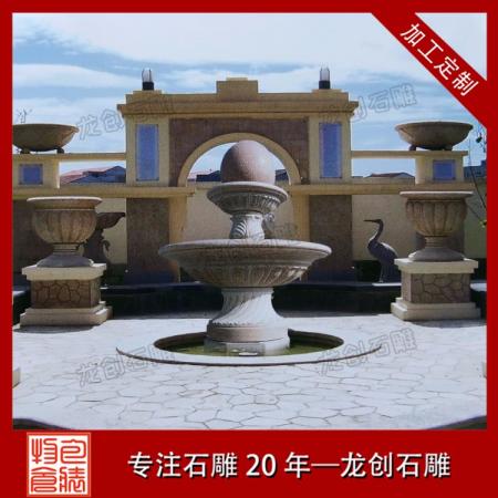 福建石材风水球喷泉厂家——龙创石雕