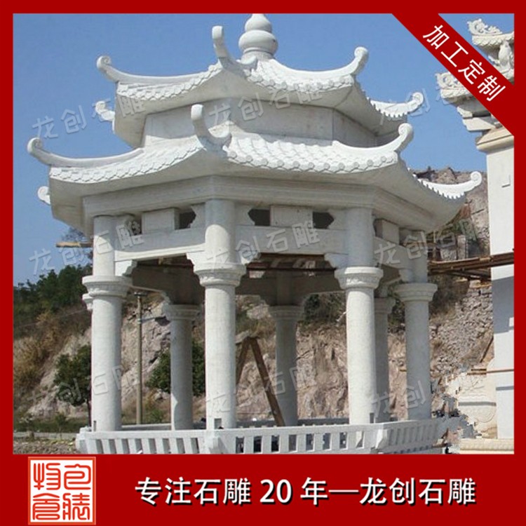 青石和花岗岩制作的中式石雕凉亭有什么不同？