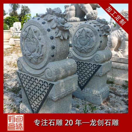 石雕青石花岗岩仿古抱鼓石 祠堂宗祠别墅庭院大门摆件