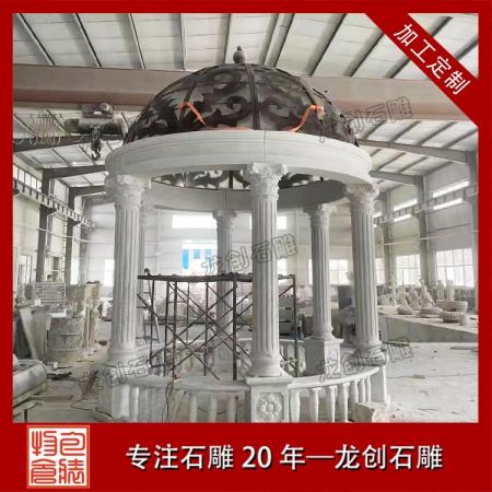 花岗岩石雕凉亭 单层双层六角八角款式，适配庭院公园、乡村广场、古建景区场景定制安装